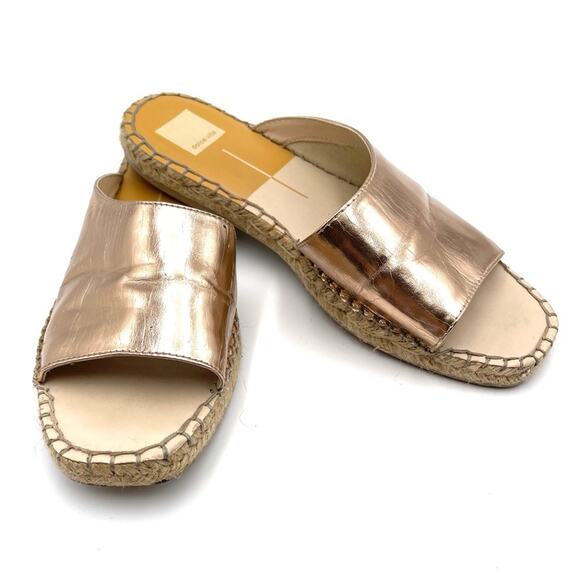 Banji Rose Gold Espadrille Slide Sandals size 10 - Picture 7 of 9